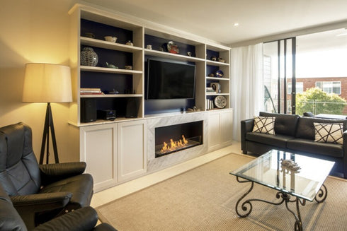 Ecosmart Fire Flex 140SS.BXR Single Sided Fireplace Insert - Black Finish / Stainless Steel Burner - ESF.FX.140SS.BXR